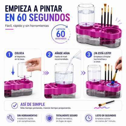 Limpiador de Brochas con Depósito de Agua